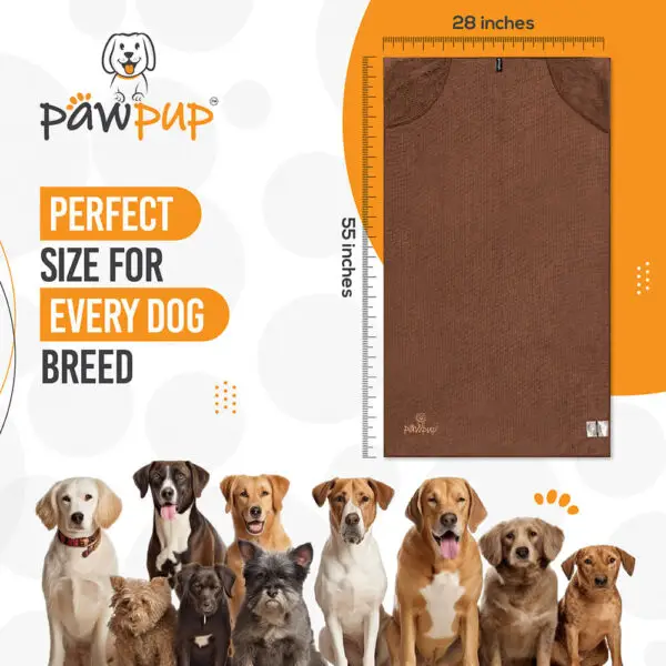 PAWPUP Dog Towel Super Absorbent Microfiber Pet Towel for Dogs, Cats and Other Pets (140x70 cm, Brown) - Image 5