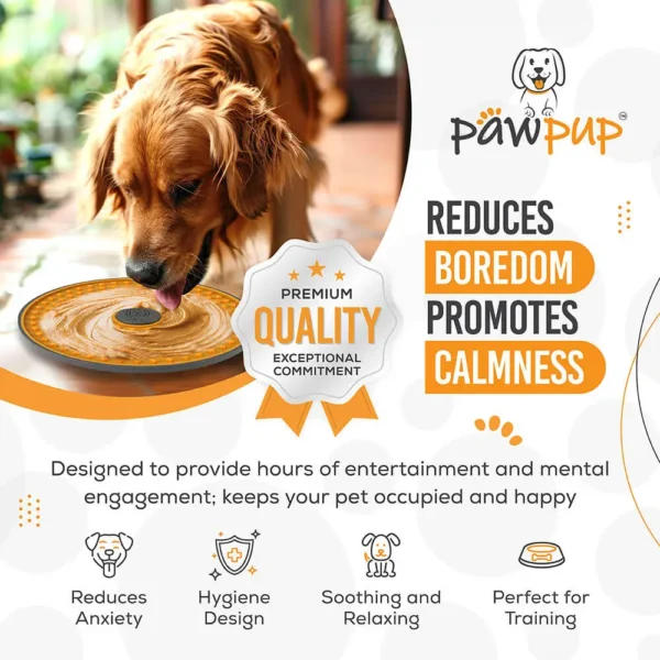 PAWPUP Lick Mat for Dogs (Extra Large 8.2" Size) Slow Feeder Mat for Anxiety Relief and Boredom (Orange) - Image 6