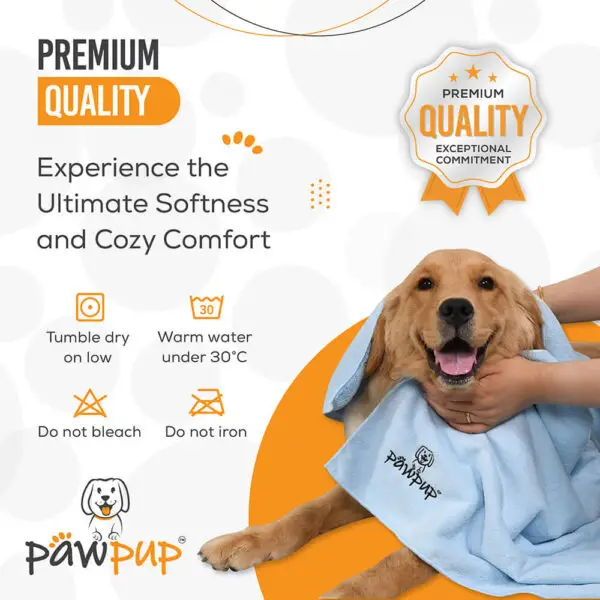PAWPUP Dog Towel Super Absorbent Microfiber Pet Towel For Dogs, Cats And Other Pets (100x60 cm, Pink and Blue) - Image 7