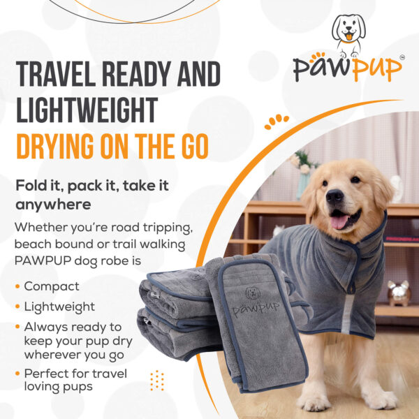PAWPUP Dog Robe Ultra Absorbent Microfiber Dog Drying Coat - Image 3