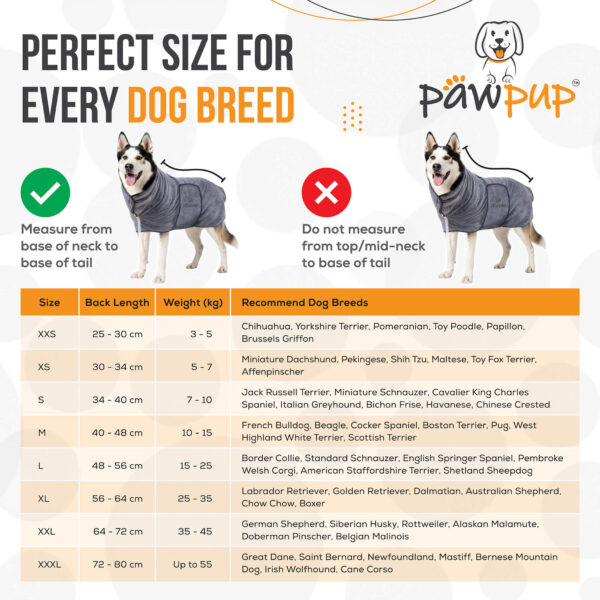 PAWPUP Dog Robe Ultra Absorbent Microfiber Dog Drying Coat - Image 4