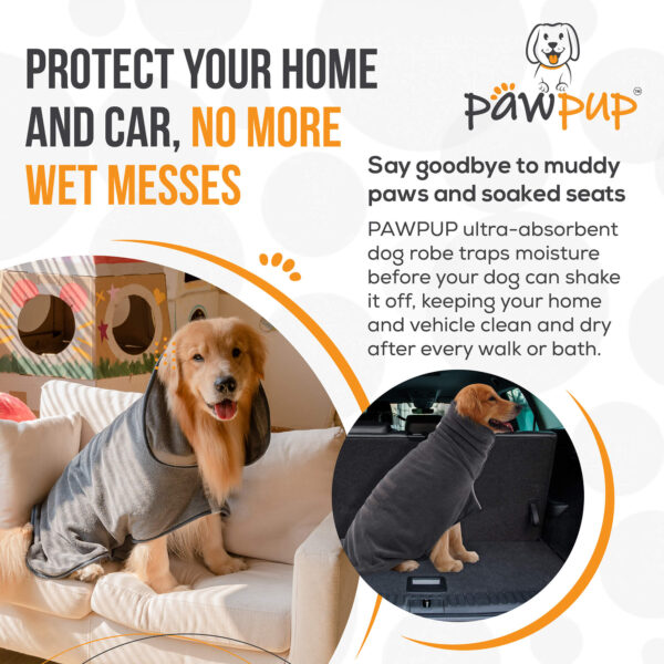 PAWPUP Dog Robe Ultra Absorbent Microfiber Dog Drying Coat - Image 6
