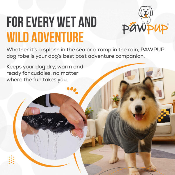 PAWPUP Dog Robe Ultra Absorbent Microfiber Dog Drying Coat - Image 7
